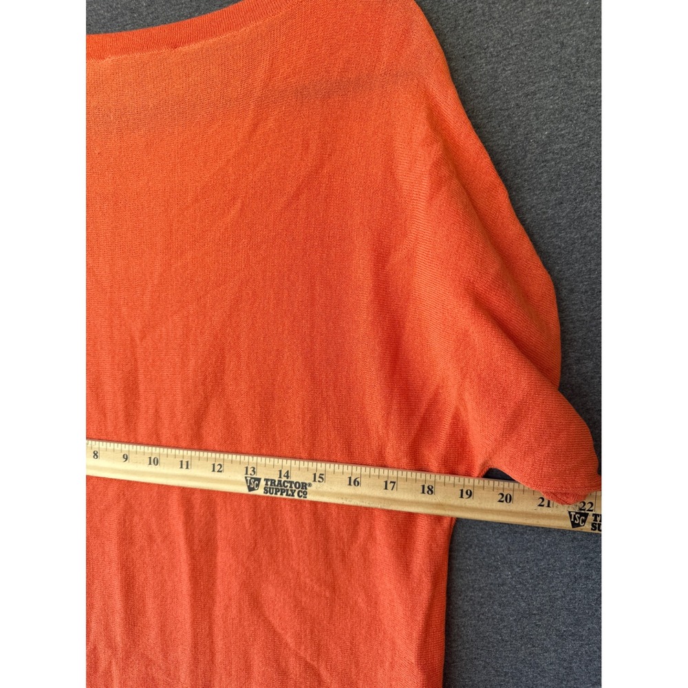 Joseph Ribkoff Orange Dolman Sleeve D-Ring Knit Top Crew Neck Size M preppy - Picture 5 of 7